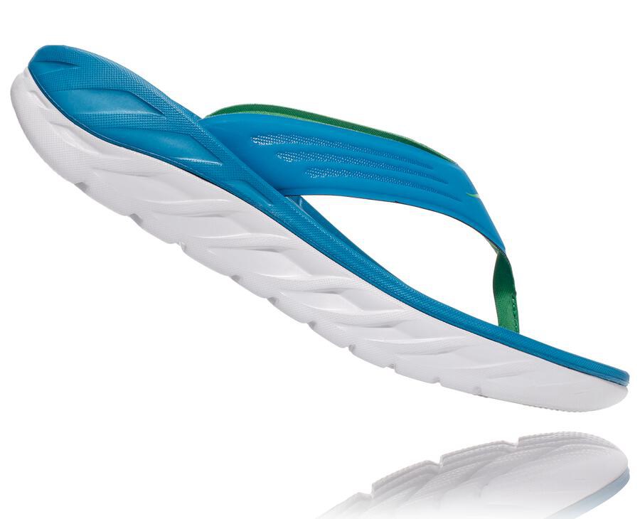 Hoka One One Mens Sandals - ORA Recovery Flip - Blue/White - DNCU57063